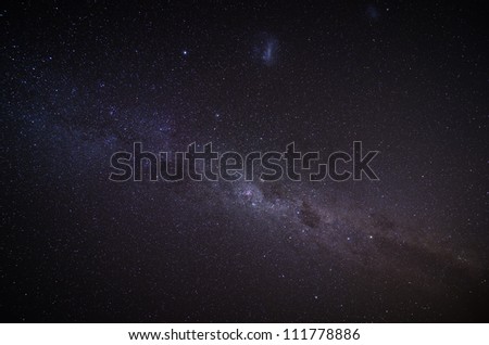 The Milky Way in the night sky. Outer space background.
