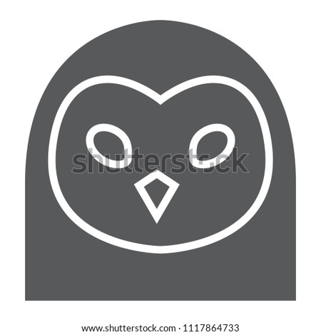 Owl glyph icon, animal and zoo, bird sign vector graphics, a solid pattern on a white background, eps 10.