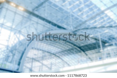 Defocused background with interiors of Berlin Main Train Station, Germany. Intentionally blurred post production for bokeh effect