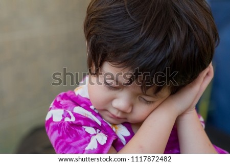 asian  chinese child sleeping, feeling sick, kid sleep, girl sleep
