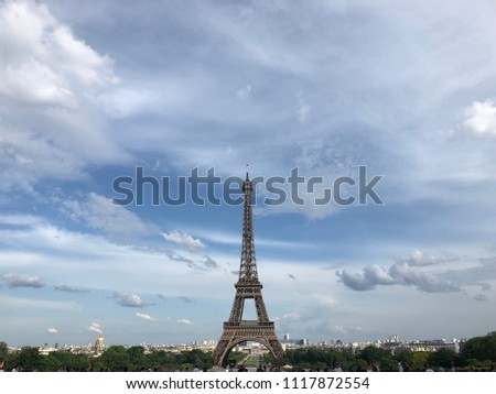 Eiffel Tower with the sky and background