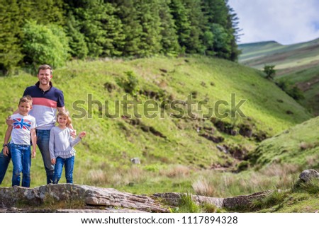 Family in the national park of Brecon Beacons, Wales