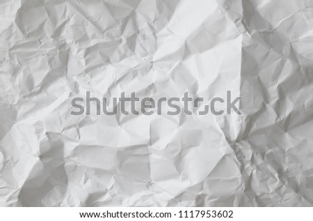 blank white Crumpled paper .