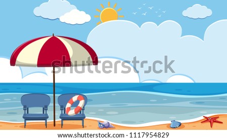 Scene of a beach illustration