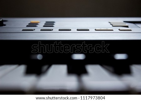 Musical keyboard Front view