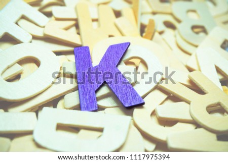   colorful painted wooden letters                                       