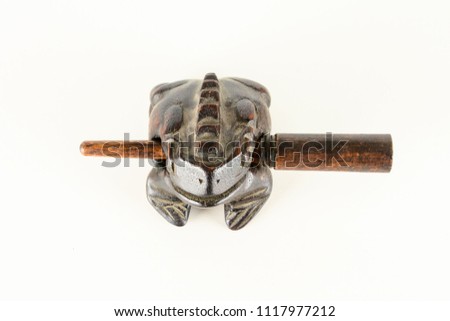 Oriental wooden frog musical instrument