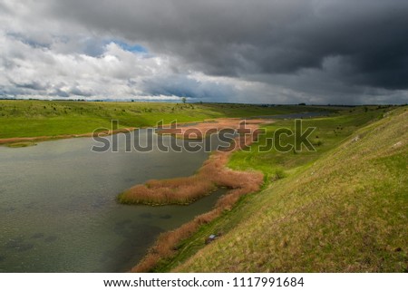 the Kungur River with clouds and endless views in the Ural