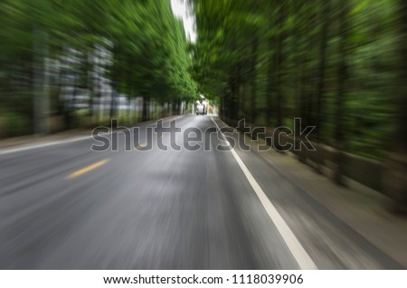 Landscape with curvy road at bright summer day