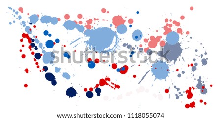 Watercolor paint stains grunge background vector. Colorful ink splatter, spray blots, mud spot elements, wall graffiti. Watercolor paint splashes pattern, smear fluid stains splatter backdrop.