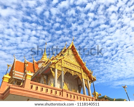 Temple and buildings in Thailand of Buddhism.  Thailand travel.