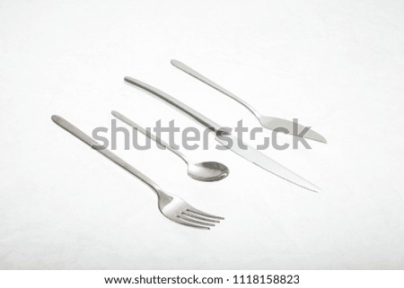 Knife, fork, spoon and other cutlery and utensils for food