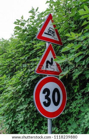 The image of a road signs
