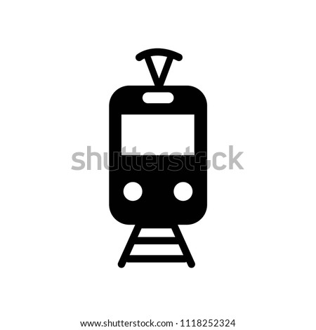 Tram icon vector icon. Simple element illustration. Tram or tramway symbol design from transportation set. Can be used for web and mobile. Royalty-Free Stock Photo #1118252324