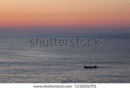 Romantic sunrise over the Black sea coast in Bulgaria