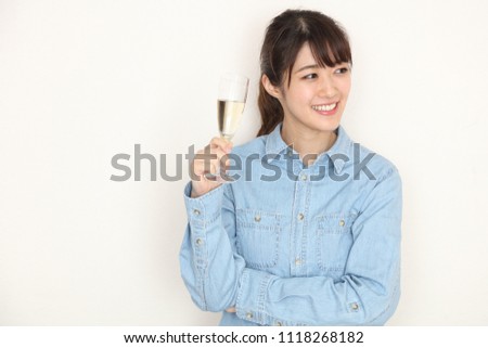 woman at party with Champagne