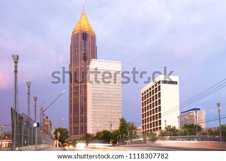 Skyline of midtown Atlanta at dusk, Georgia, USA