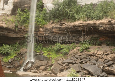 Waterfall in  asia .Background Waterfall rocks. Waterfall nature in Thailand. Huai luang   waterfall  in northeast  of Thailand