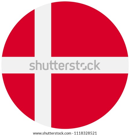 Circular flag of Denmark Royalty-Free Stock Photo #1118328521
