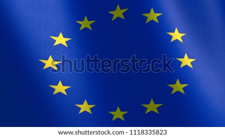 European Union flag. Waving flag European Union 3d illustration