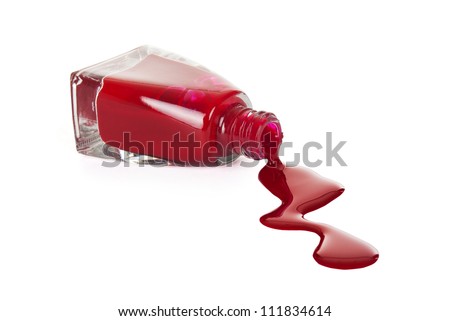 Red Nail Polish Closeup isolated on the white background