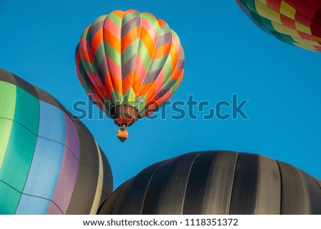 Hot air balloons being inflated for flight