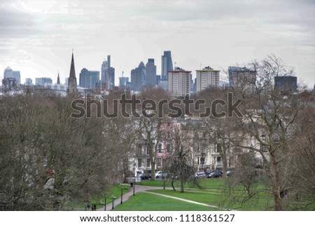 The London skyline from Primrose Hill.
