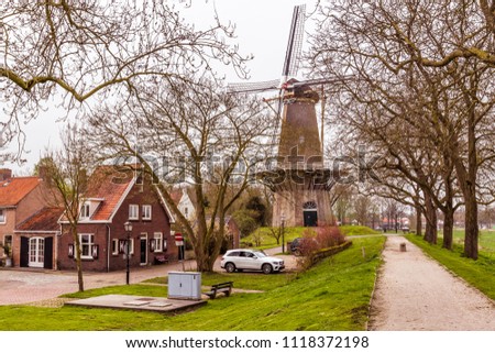 Village view of the picturesque ancient little village Buren in Neder-Betuwe, Gelderland, Netherlands