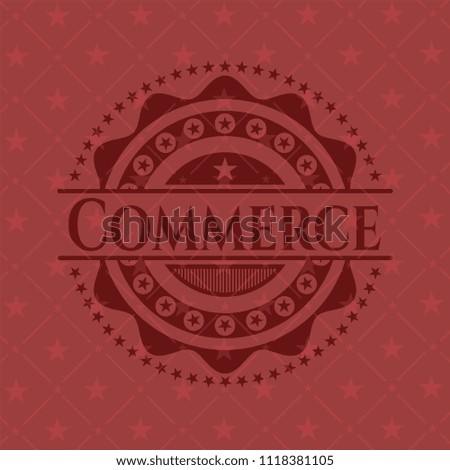 Commerce retro red emblem