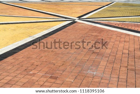Sidewalk tiles.Cement brick floor background.