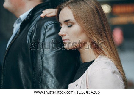 couple in love standing in city