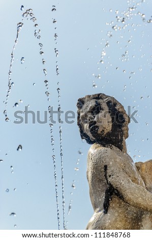 Historic fountain in the cathedral square of Trento (Trentino Alto Adige, Italy)