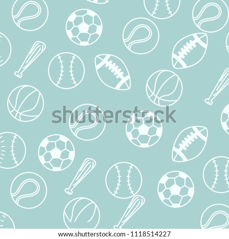 Background with balls. Sport pattern. Vector illustration