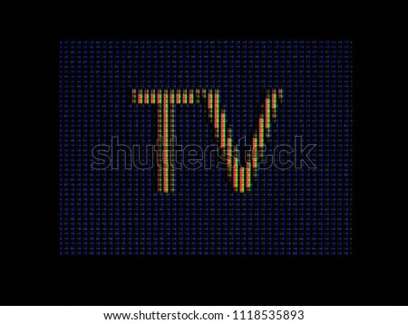 Close up of lcd tv display, texture pixel .