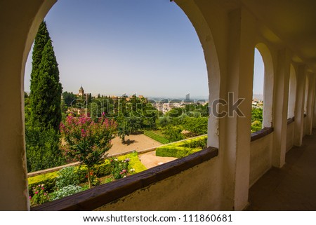 View on the Alhambra from the summer palace Generalife