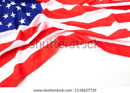 American flag border on plain white background
