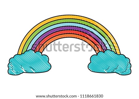 rainbow and clouds design