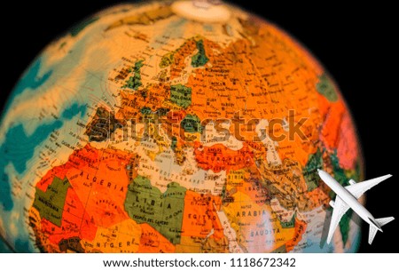 image of globe shot on northern hemisphere with africa europe asia on black background 2
