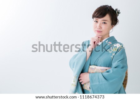 Woman wearing a kimono