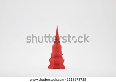 3D printed object temple red material
