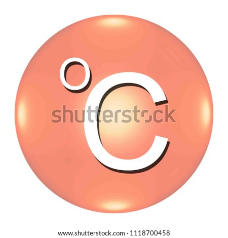 Celsius button isolated. 3d illustration