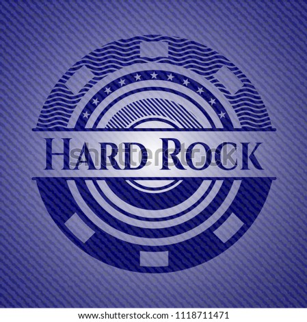 Hard Rock badge with denim background