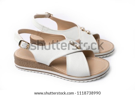 woman summer sandals isolated