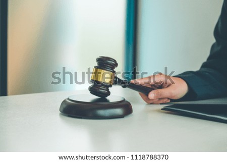 Judge gavel with Justice lawyers, Businesswoman in suit or lawyer, Advice and Legal services Concept.