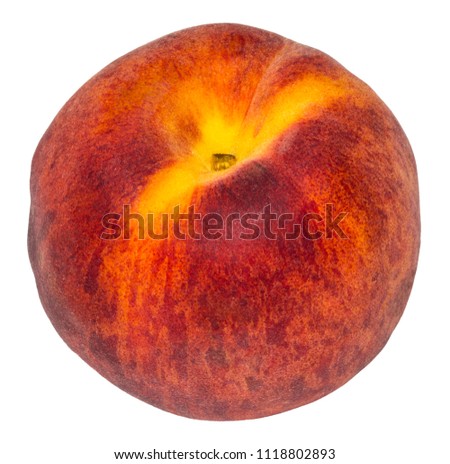Peach isolated on white background with clipping path.