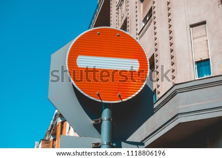 red no entry traffic sign