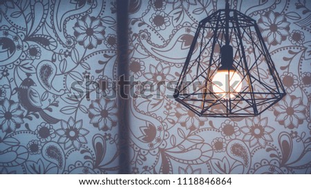 vintage lamp at window