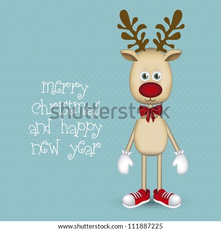 Illustration of cartoon Christmas Reindeer,