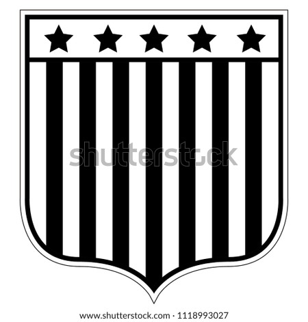 Isolated monochrome american emblem