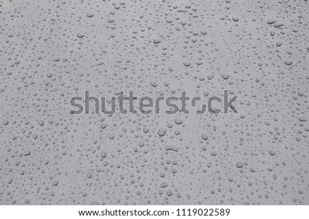 Drops of water in metal surface 
